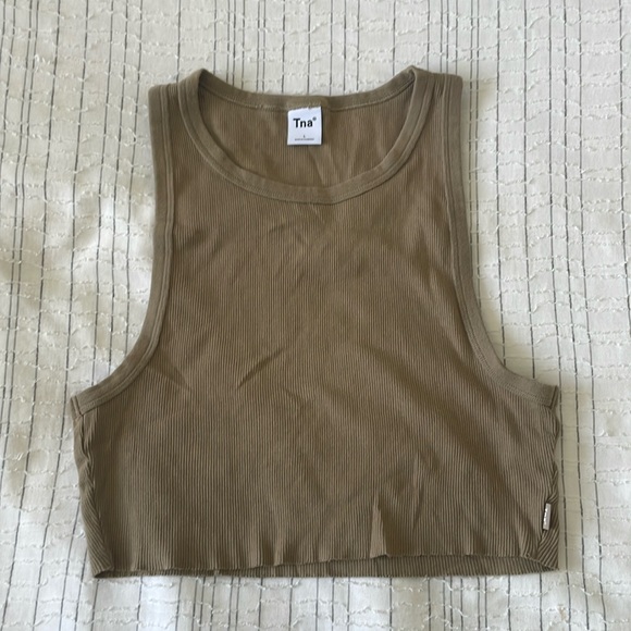 Aritzia | Tops | Aritzia Tna Ribbed Cropped Racer Tank | Poshmark